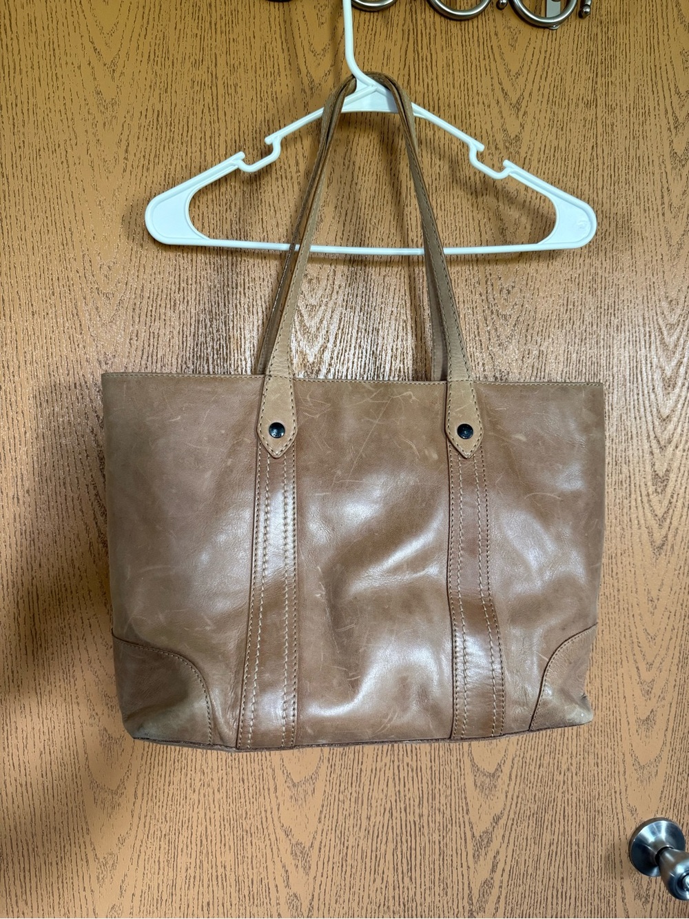 Frye Shopper Brown Leather Tote Bag - Everyday Shoulder Carry